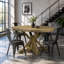 Table de salle à manger extensible rétro avec rallonge de 12 po pour salle à manger et salon (bois naturel délavé)-518096796
