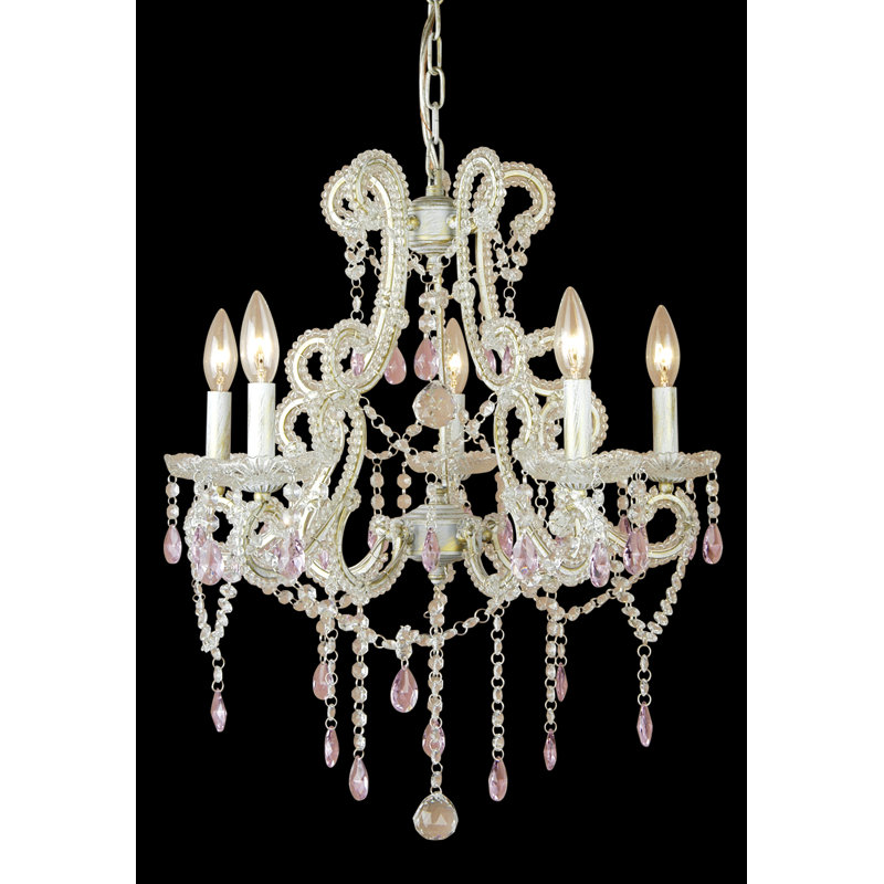 Lustre en cristal 5 lumières Jersey, Black/Black