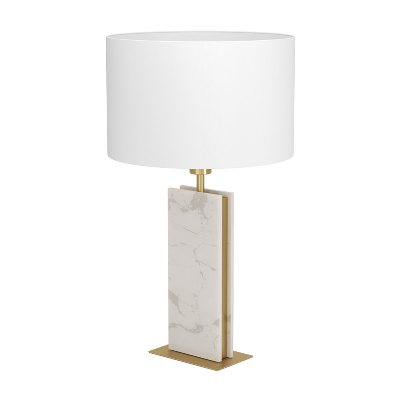 Steel Novelty Lamp, Antique Brass, White