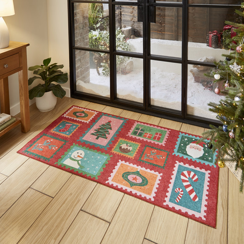 Abstract Flatweave Area Rug, Rectangle 76 x 150 cm