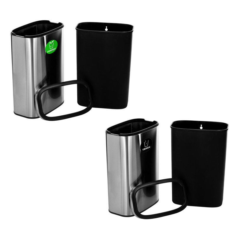 Poubelle à compost en acier inoxydable 10,5 gallons