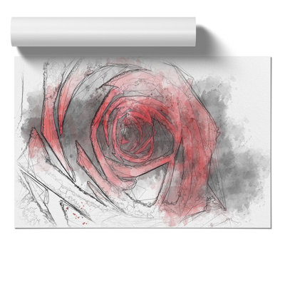 Red Rose Flower Vol.6 Sketch - Unframed Graphic Art
