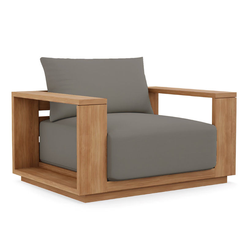 Beja Luxe Club Chair - Natural, Gray