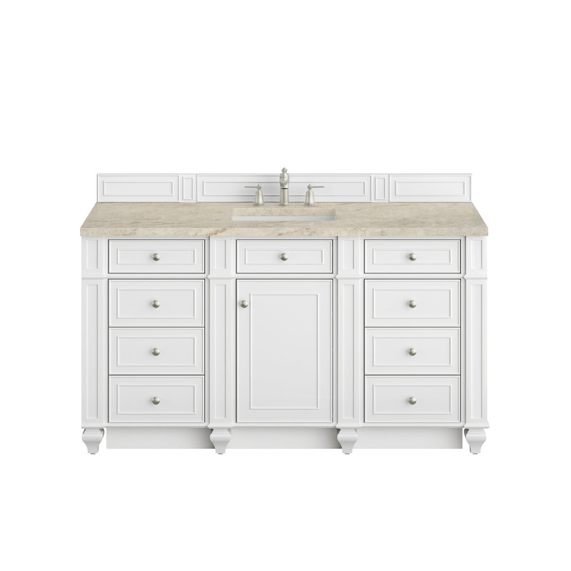 Bristol 60'' W Single Vanity, Bright White, 8" Widespread, Tajnar Eclos