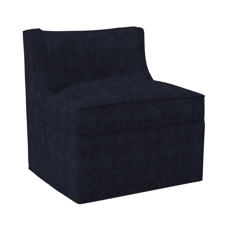 Social Swivel Slipper Chair, Margaret Ebony Polyester Blend