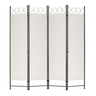 Room Divider 4-Panel Folding Privacy Screen 6Ft Portable Freestanding Partition Wall Divider Temporary Wall Room Furniture Separator With Reinforced P by Ebern Designs