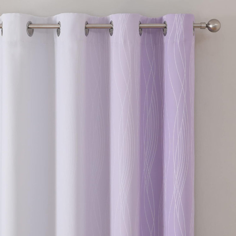 Blackout Curtain Pair, Lilac/Greyish White