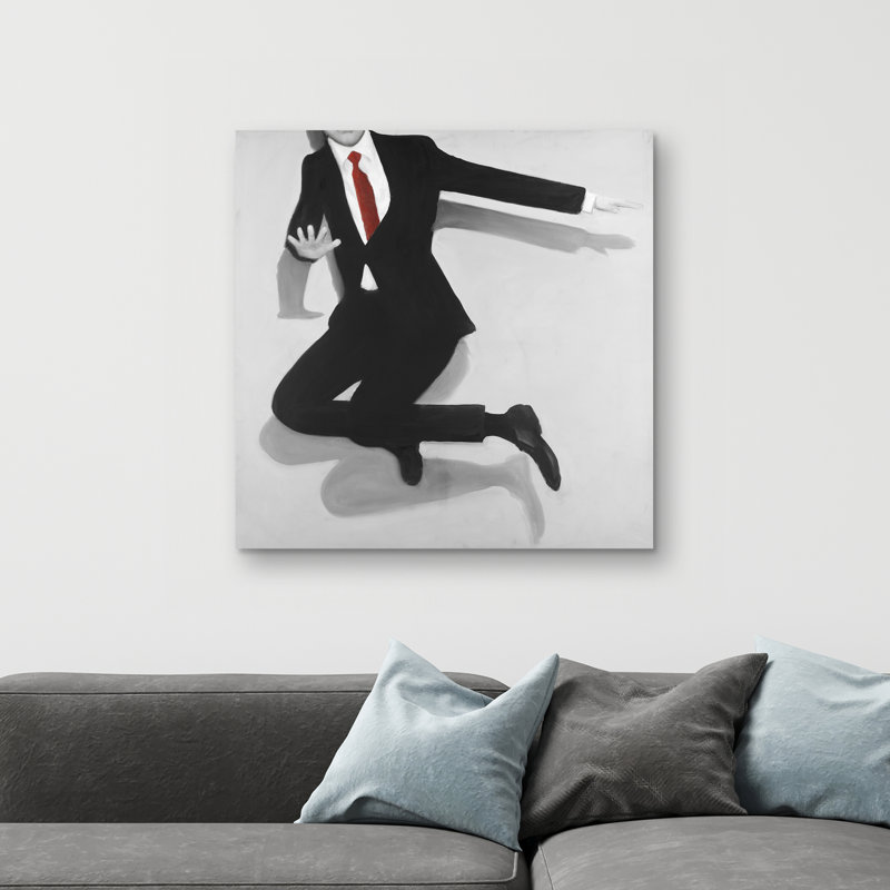 Classical jumping man - 32"x32" art on canvas