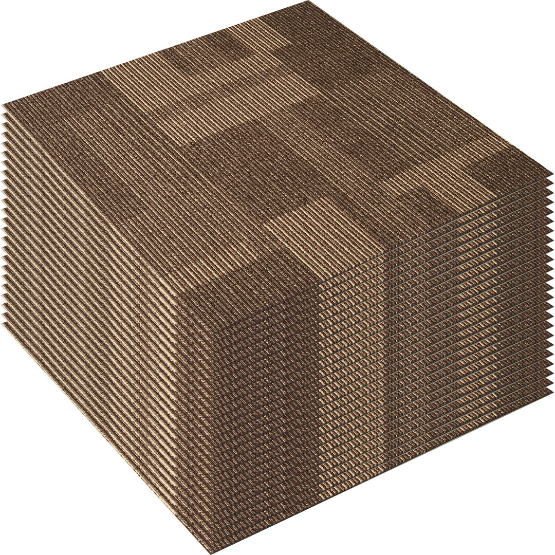 24'' W x 24'' L Textured Cut And Loop Polypropylene Plastic Carpet Tile Stellweilan Tessberg 