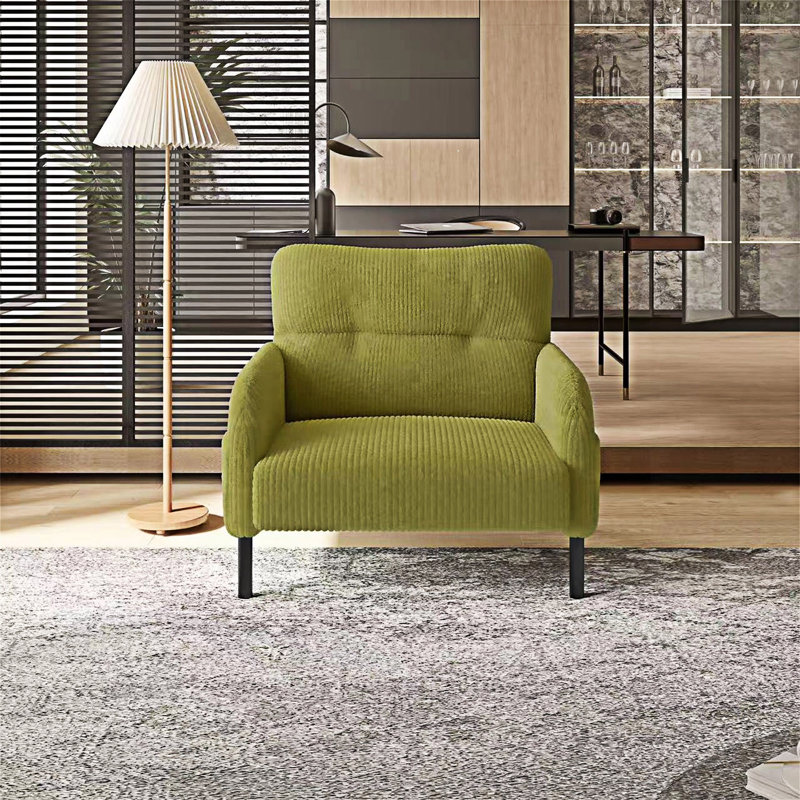 Fauteuil rembourré, Vert olive