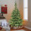 Arbre de Noël illuminé 7 pi avec 400 lumières DEL chaudes, 941 pointes en PE + PVC, aspect réaliste en couches, base en bois unique - arbre de Noël artificiel complet pour la décoration intérieure