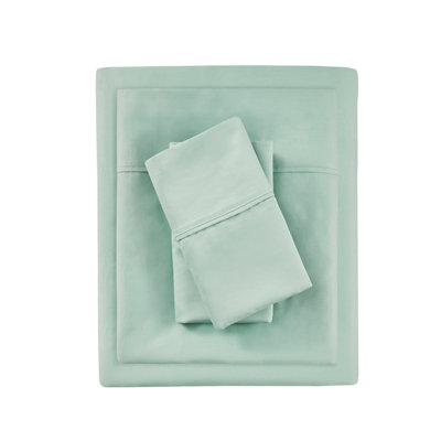 4-Piece Queen HeiQ Smart Temperature Cotton Blend Sheet Set, Seaform