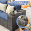 Ensemble de conversation modulaire en rotin 6 pièces avec coussins-1615801002