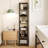 Narrow Bookshelf Tall Skinny Bookcase 6 Tier Storage Rack-360706838