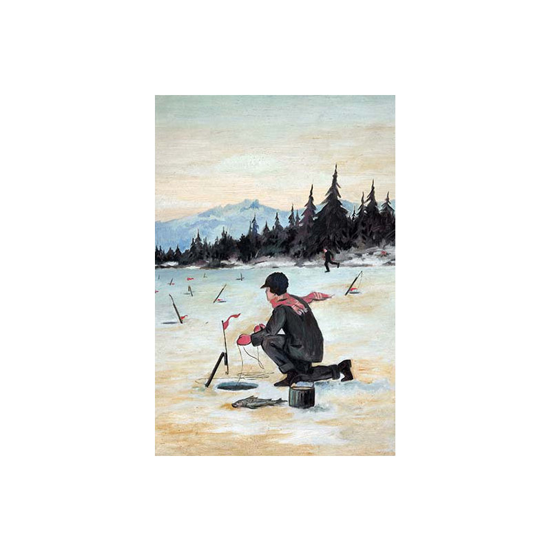 " Ice Fishing ", 42" H x 28" W x 1.5" D