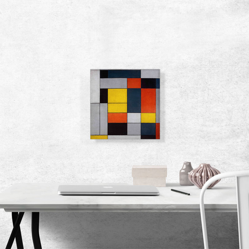 "Composition No. II 1920" par Piet Mondrian, reproduction d'art sur toile tendue, H 12 po x l 12 po x P 1,5 po