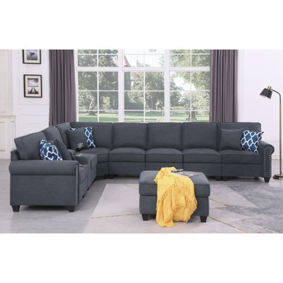 Upholstered L-Shaped Sectional Reversible