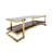 Modern Metal and Glass Coffee Table Marble Look-1108232891