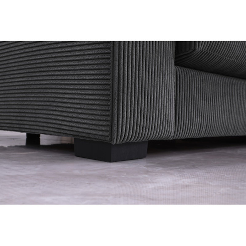 Canapé modulaire 3 pièces Naomi, Tissu gris foncé
