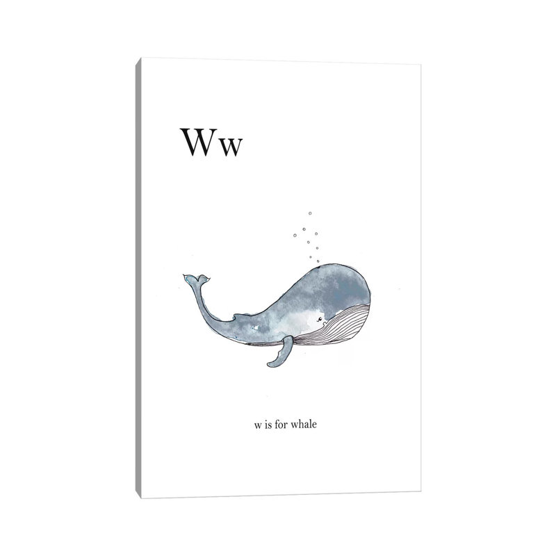 Ww Is For Whale by Leah Straatsma - Wrapped Canvas Print, 101.6 cm H x 66.04 cm W x 3.175 cm D
