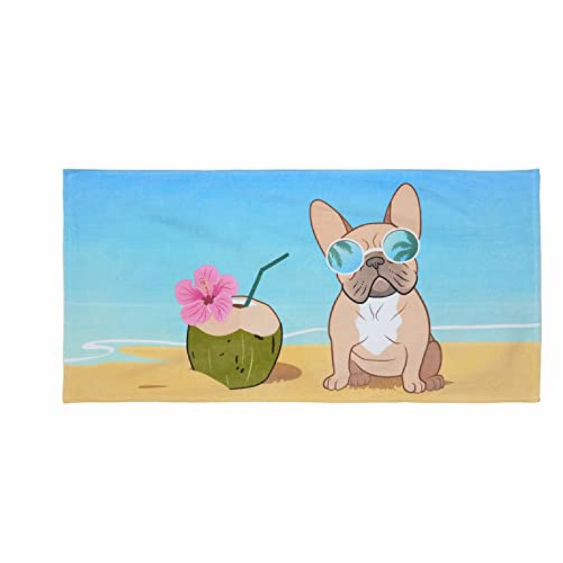 CozyPaws Cotton Beach Towel - Dog Print, 30x60 for Kids, Adults & Pets