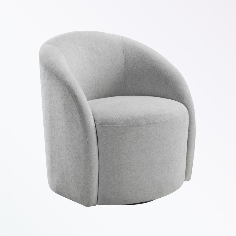Fauteuil demi-tonneau pivotant avec coussin moelleux, Gris clair