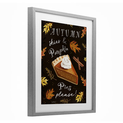 «Autumn Skies & Pumpkin Pies», reproduction sous verre encadrée, conception par Elizabeth Tyndall