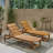 Durable Acacia Wood Chaise Lounges With Exotic Look And Iron Accents, Perfect For Outdoor Relaxation And Style-74918965