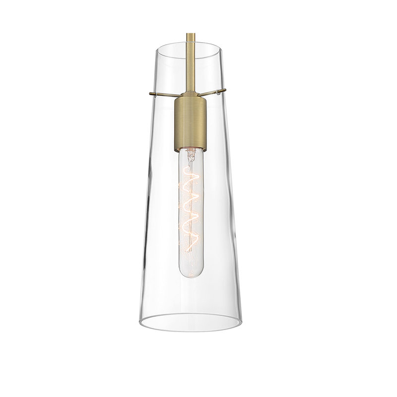 Luminaire suspendu cylindrique 1 lumière Gallen, Laiton rétro