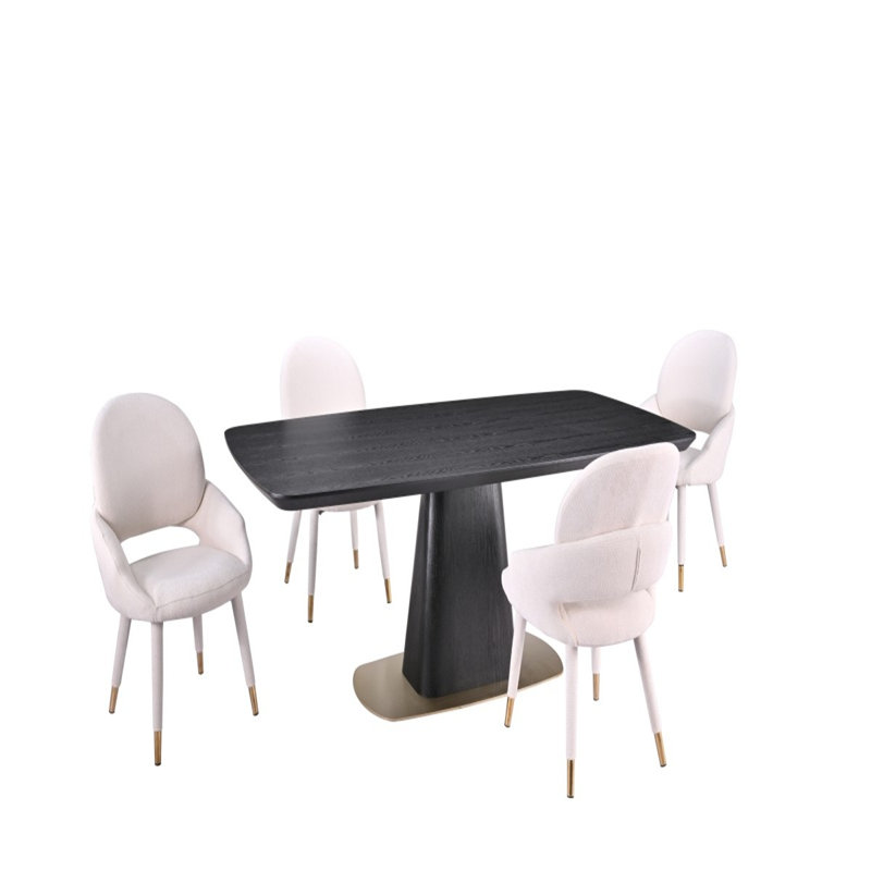 Ensemble de salle à manger Demetri, noir / beige, 5