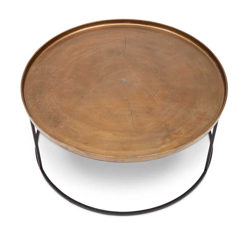 Single Coffee Table, Antique Brass