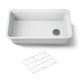 Cairn® 33-1/2" x 18-5/16" x 9-1/2" Under-Mount Single-Bowl Kitchen Sink with Basin Rack