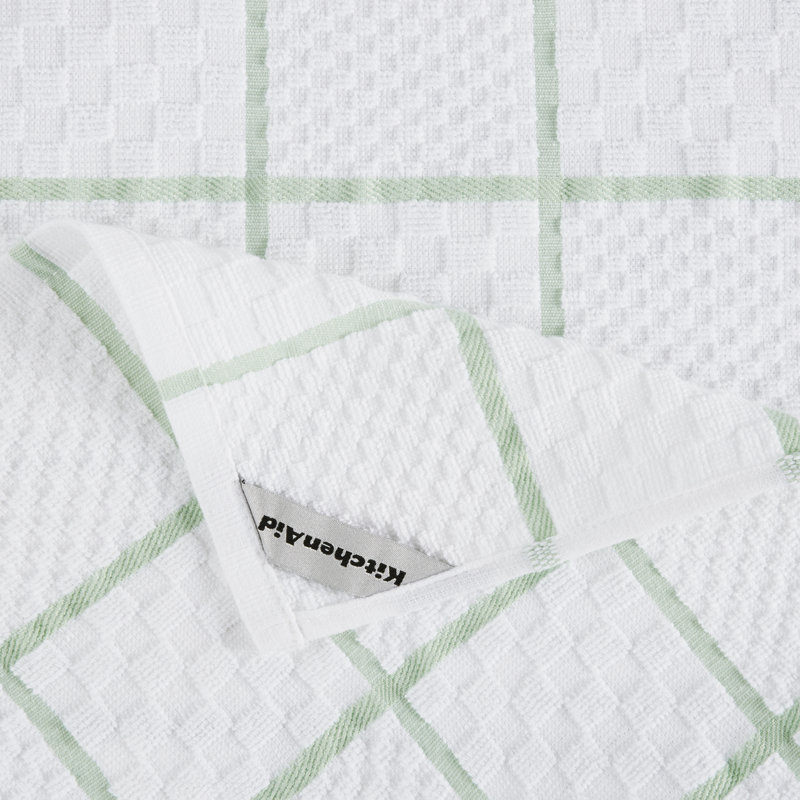 KitchenAid Onion Quilt Kitchen Towel, Oven Mitt & Potholder Set 4-Pack, Pistschio