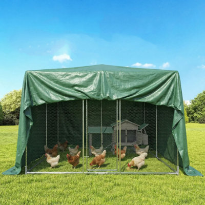Outsunny 4 x 6m Waterproof Tarpaulin 90GSM Tear-Resistant PE Tarp, Green