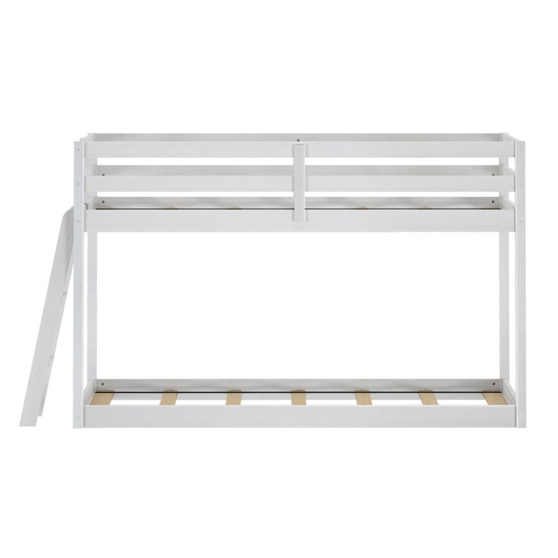 Lit superposé simple au-dessus de simple Kentin, Blanc brossé