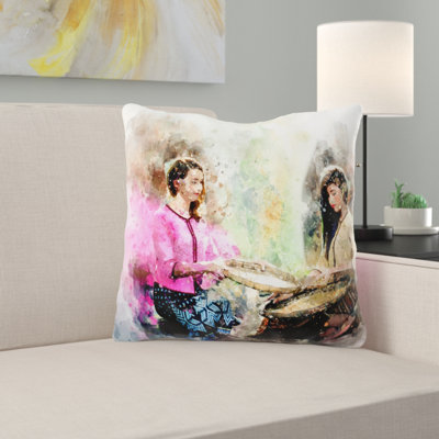 Striped Reversible Throw Pillow