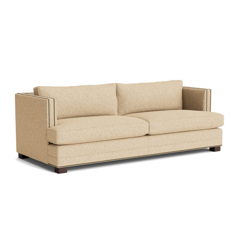 Keaton With Nails 84 Sofa, Antique Brass, Berber - Dune, Java