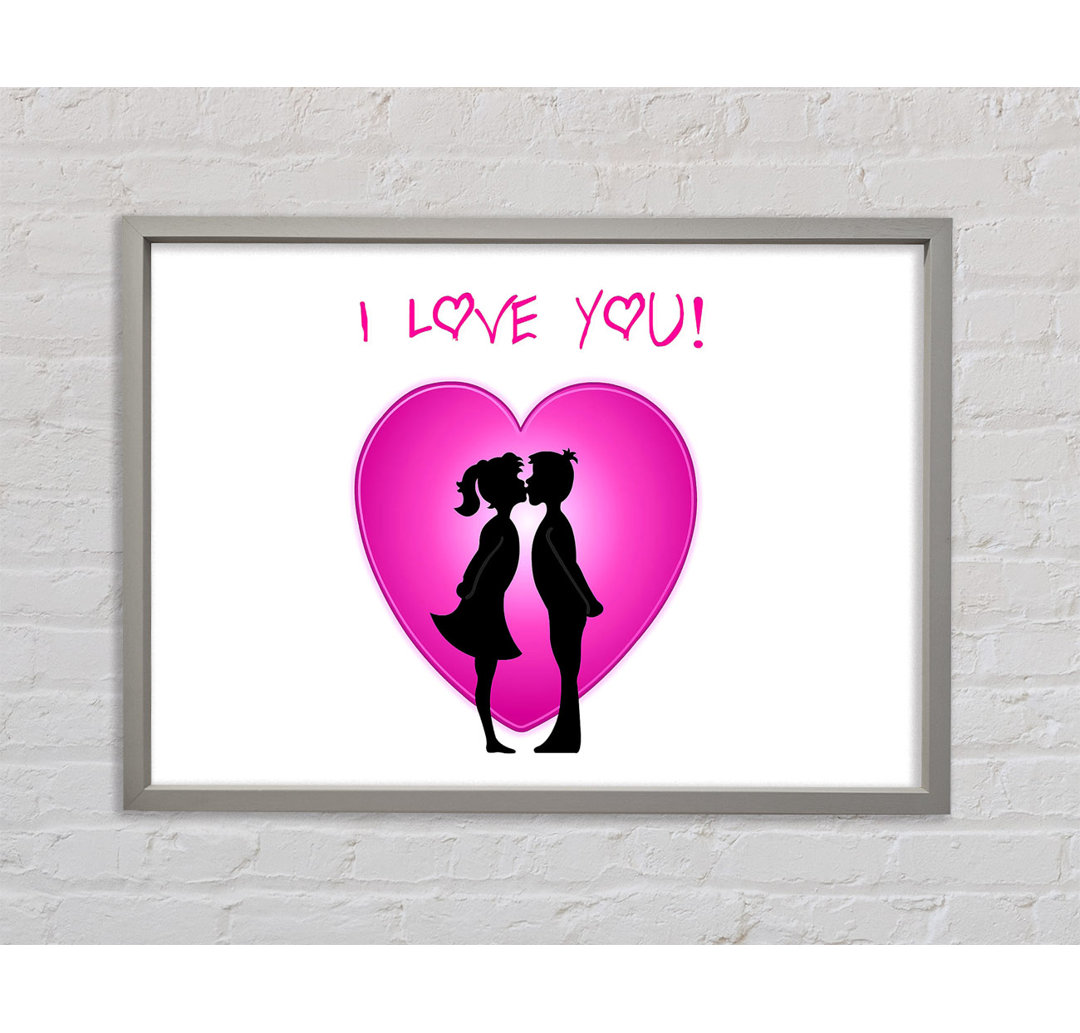 I Love You 3 - Einzelne Bilderrahmen Kunstdrucke auf Leinwand