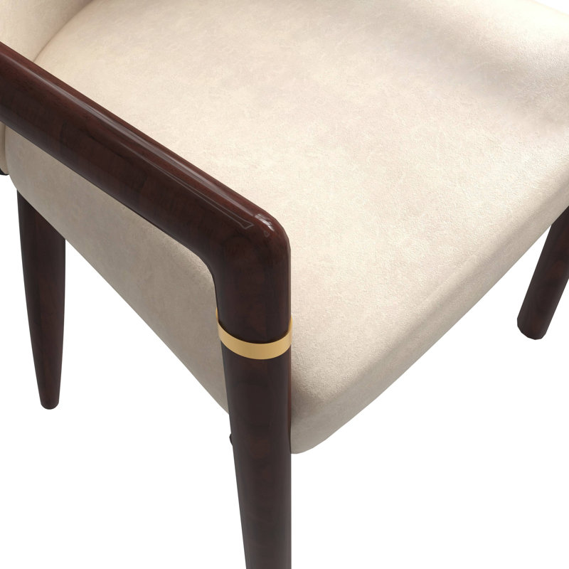 Chaise avec accoudoirs ergonomique Kavonna, Taupe