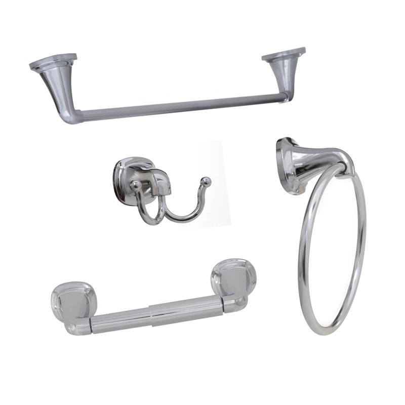 Belding 4 - Piece Bathroom Hardware Set, Chrome