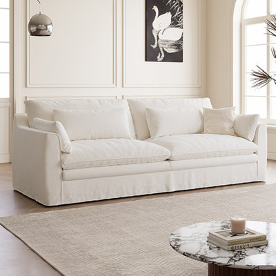 Creamy white Cotton linen Modular Modern sofa