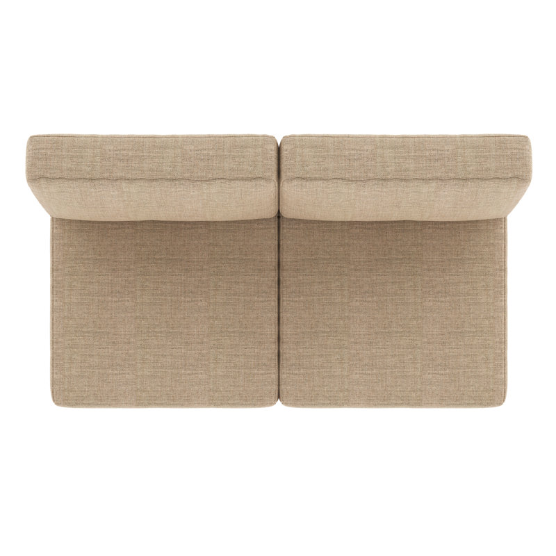 Sunbrella® Outdoor Loveseat Seat / Back Cushion, Cast Ash Sunbrella® Plainweave