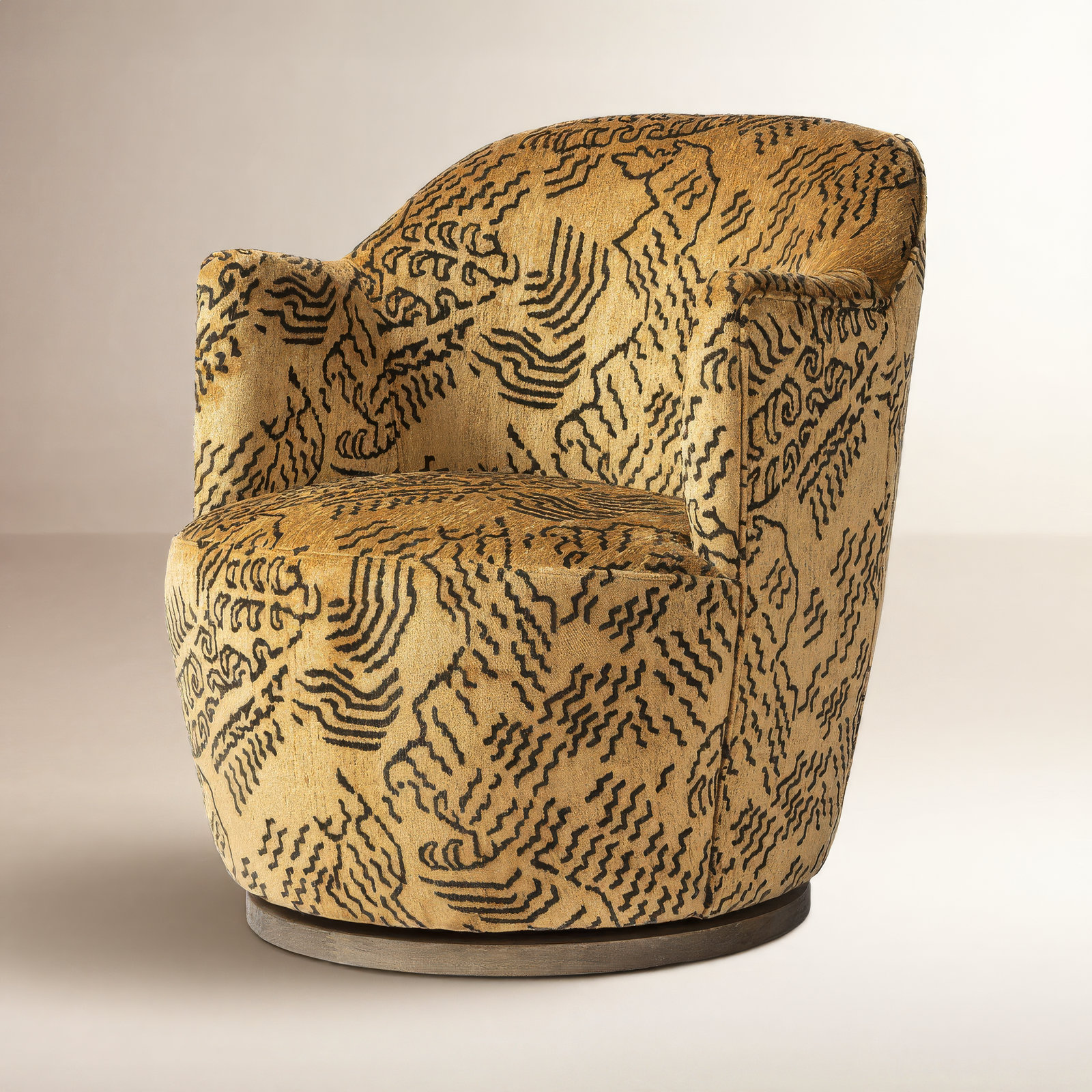 Corson Swivel Accent Chair, Balkan Ochre Rayon / Viscose