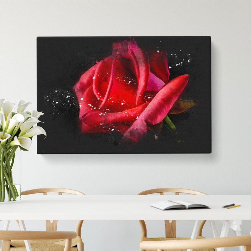 Red Rose Flower Vol.4 - Wrapped Canvas, 60cm H x 91cm W x 3cm D