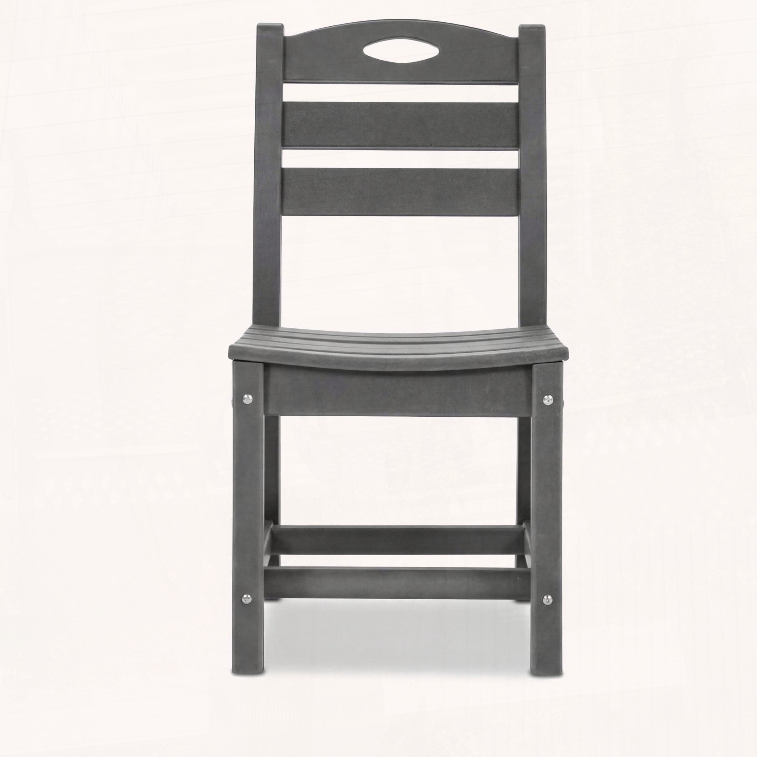 Latitude Run® HDPE Armless Outdoor Dining Chairs Set of 2 with Black ...