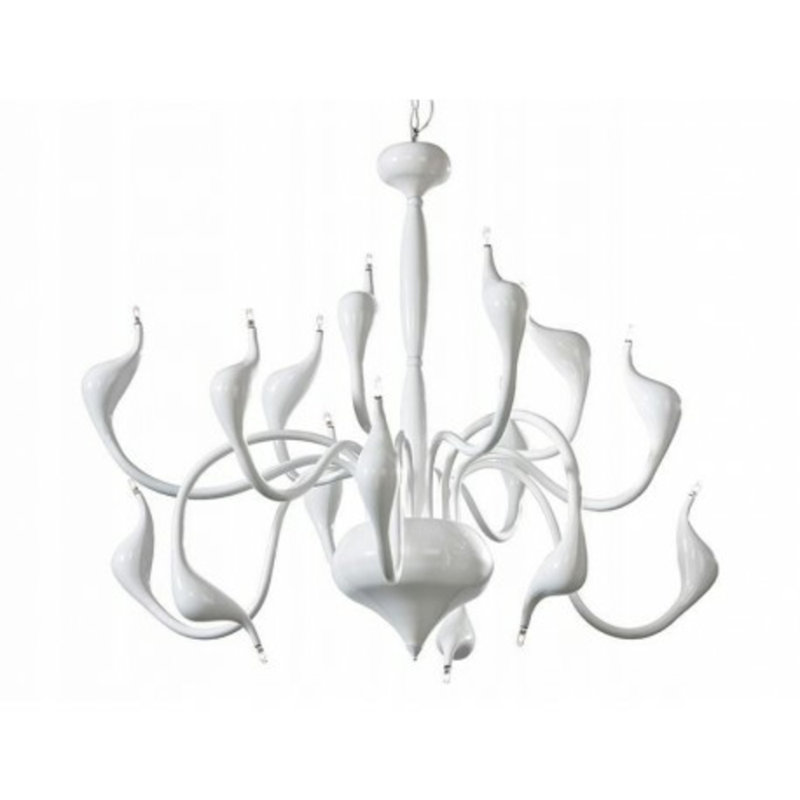 Snake 15 - Light Unique/Statement Chandelier, White