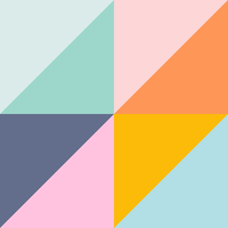 «Burstyn June Journal Simple Triangles In Fun Colors» par - impression sur toile tendue, H 20 po x l 20 po