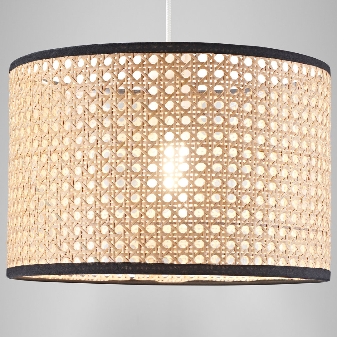 20cm H Cotton Drum Pendant Shade ( Screw On ) in Brown