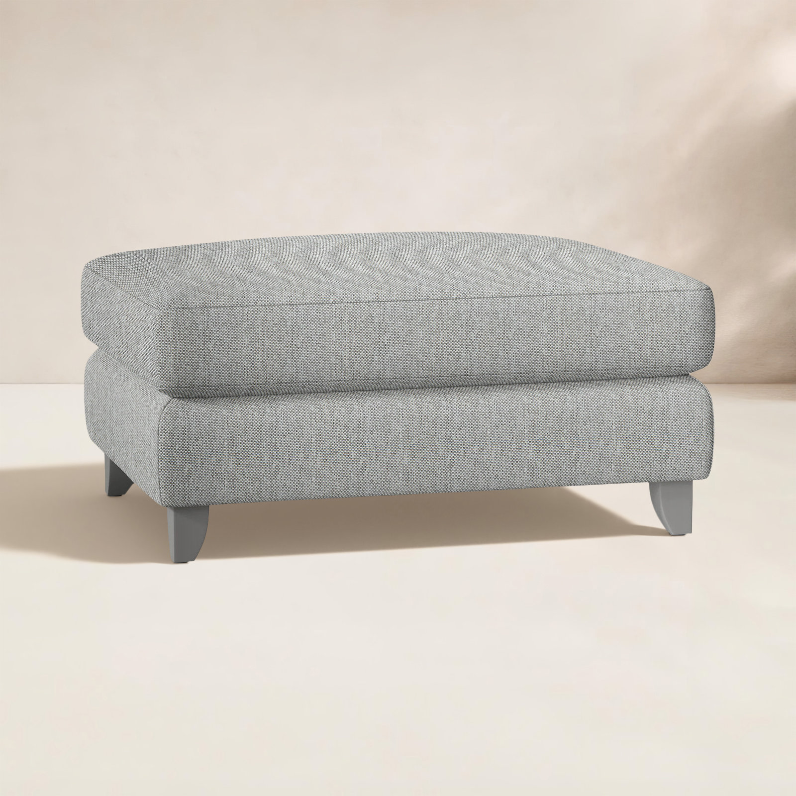 Seyfried Metal Outdoor Ottoman, Light Grey/Dark Grey Linen 6032-110