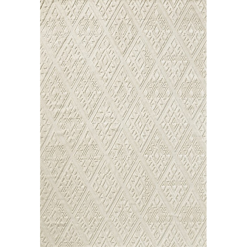 Tapis ivoire à motif géométrique Pétrolia, Rectangle 2 pi x 4 pi